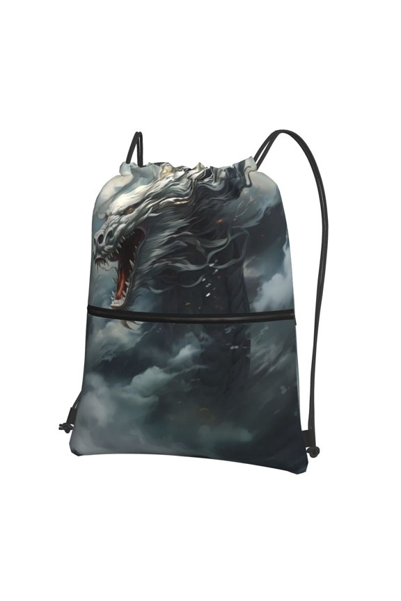 Cloud White Dragon for Drawstring Bags,Pull String Backpack Bags,String Bag Sackpack