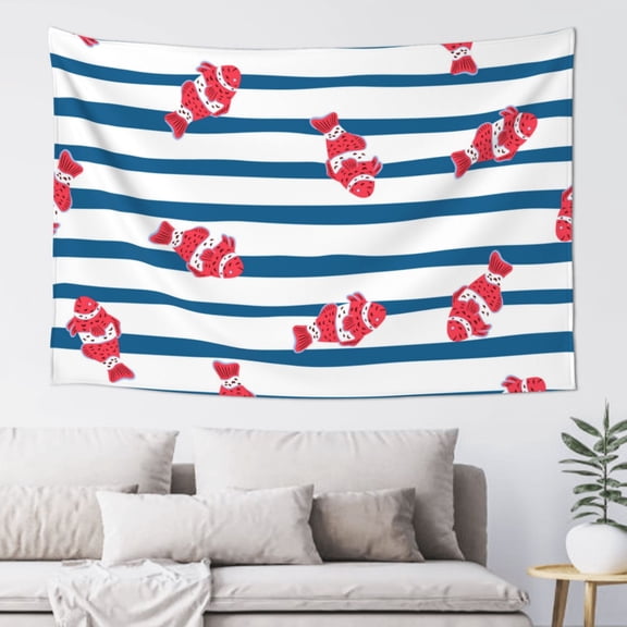 Xecao Clown Fish Print Tapestry, Wall Hanging Room Funny Decor, Backdrop Room Decor for Bedroom Living Room dormitory