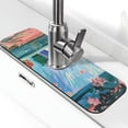 thumbnail image 1 of Xecao Coastal Cat By The Window for Kitchen Sink Splash Guard Faucet Mat , Faucet Guard & Draining mat, (15" X 5.5" ), 1 of 7