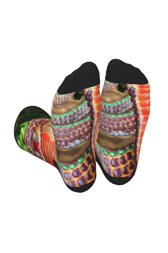 Cobra Snake Print Crew Socks for Men and Women, Men's Soft Moisture-wicking Sock