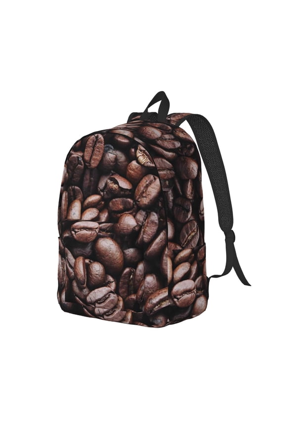 Coffee Bean Canvas College Laptop Backpack, a durable rucksack designed for both men and women, ideal for travel, school, and daily use-Small