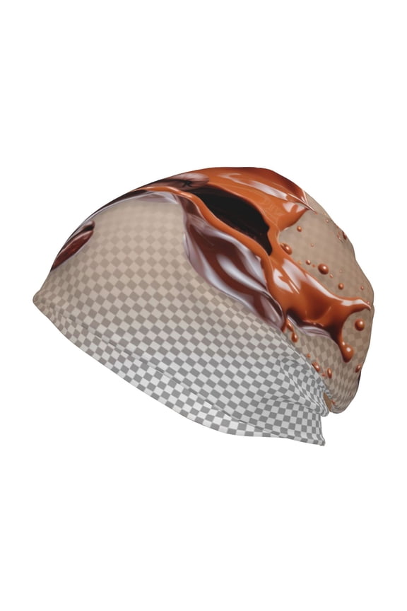 Coffee Beans Chocolate Splash Print Knit Hat,Winter Beanie for Men Women, Beanie Soft Warm Ski Stocking Cuffed Cap