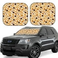 thumbnail image 1 of Xecao Coffee Bun Hot Dog for Foldable Car Sun Shades (2-Pack) offer sun protection with an easy-fold design for convenient windshield shading., 1 of 7