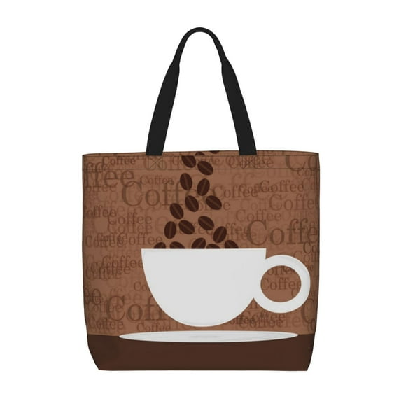 Xecao Coffee Cafe Cup for Tote Bag: spacious with inner pockets, ideal for work, shopping, or travel.