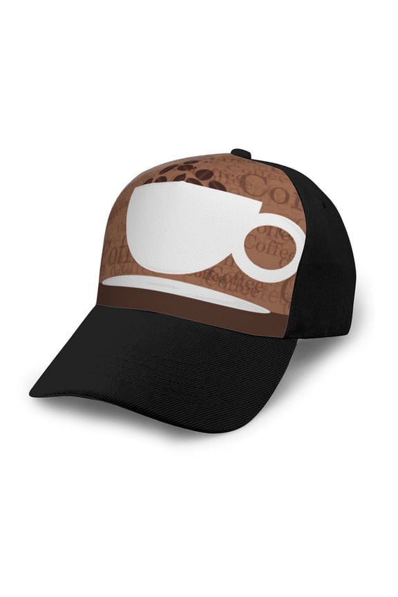 Coffee Cafe Cup print unisex vintage washed baseball cap, a soft and adjustable hat perfect for any casual style.