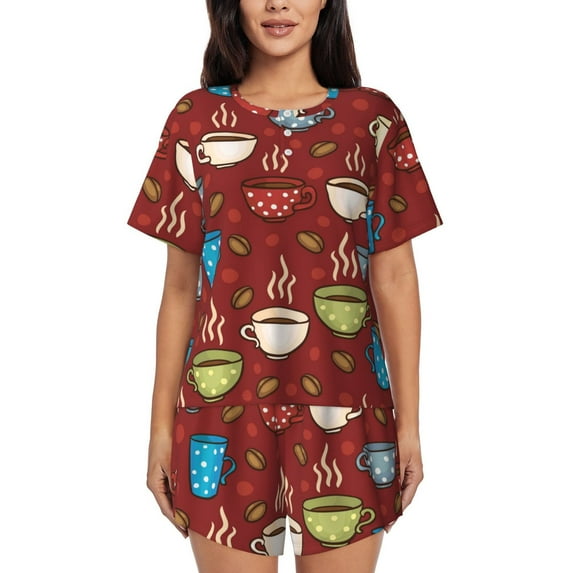 Xecao Coffee Cups print Swimsuit for women, Summer-ready, sporty style.Quick-dry fabric. Many sizes & colors.
