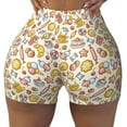 thumbnail image 1 of Xecao Coffee Donuts Print Workout Shorts for Women Soft Smooth Gym Yoga Scrunch Active Tennis Workout Running Shorts, 1 of 9