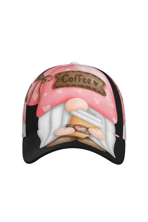 Coffee Gnome (1) for Baseball Cap: Unisex, crafted from classic polyester twill fabric, featuring a soft unconstructed design
