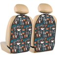 thumbnail image 1 of Xecao Coffee Lover Print Pattern Car Seat Back Protector 2 Pack Large Capacity Pocket, Kick Mats Back Seat Protector, 1 of 8