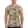 thumbnail image 1 of Xecao Coffee Makers Macaroons Chocolate Men's Tank Top Workout Quick Dry Sleeveless Gym Jogging Muscle Shirts Summer Swim Beach Tops, 1 of 9