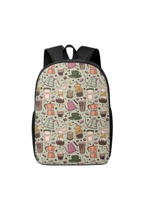 Coffee Makers Macaroons Chocolate print Travel Backpack, Large Computer Backpack for Men Women, College School Rucksack Book Bag