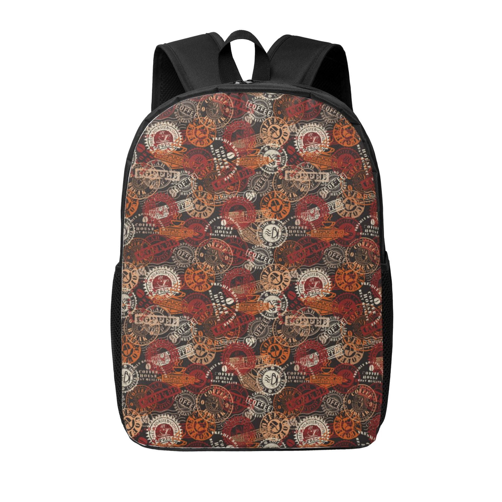 Xecao Coffee Stamp print Travel Backpack, Large Computer Backpack for ...