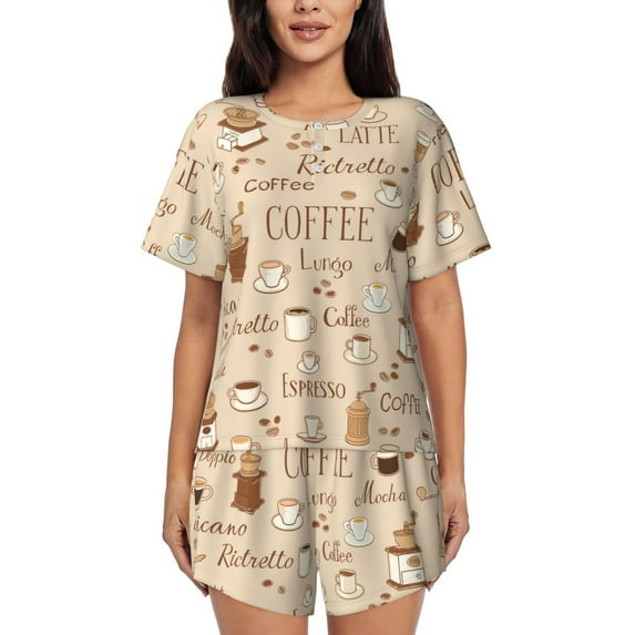 Xecao Coffee Time print Swimsuit for women, Summer-ready, sporty style.Quick-dry fabric. Many sizes & colors.