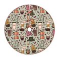 thumbnail image 1 of Xecao Coffee pots cup Pattern Christmas Tree Skirt Round Xmas Tree Mat Base Cover for Holiday Home Decorations-30", 1 of 6