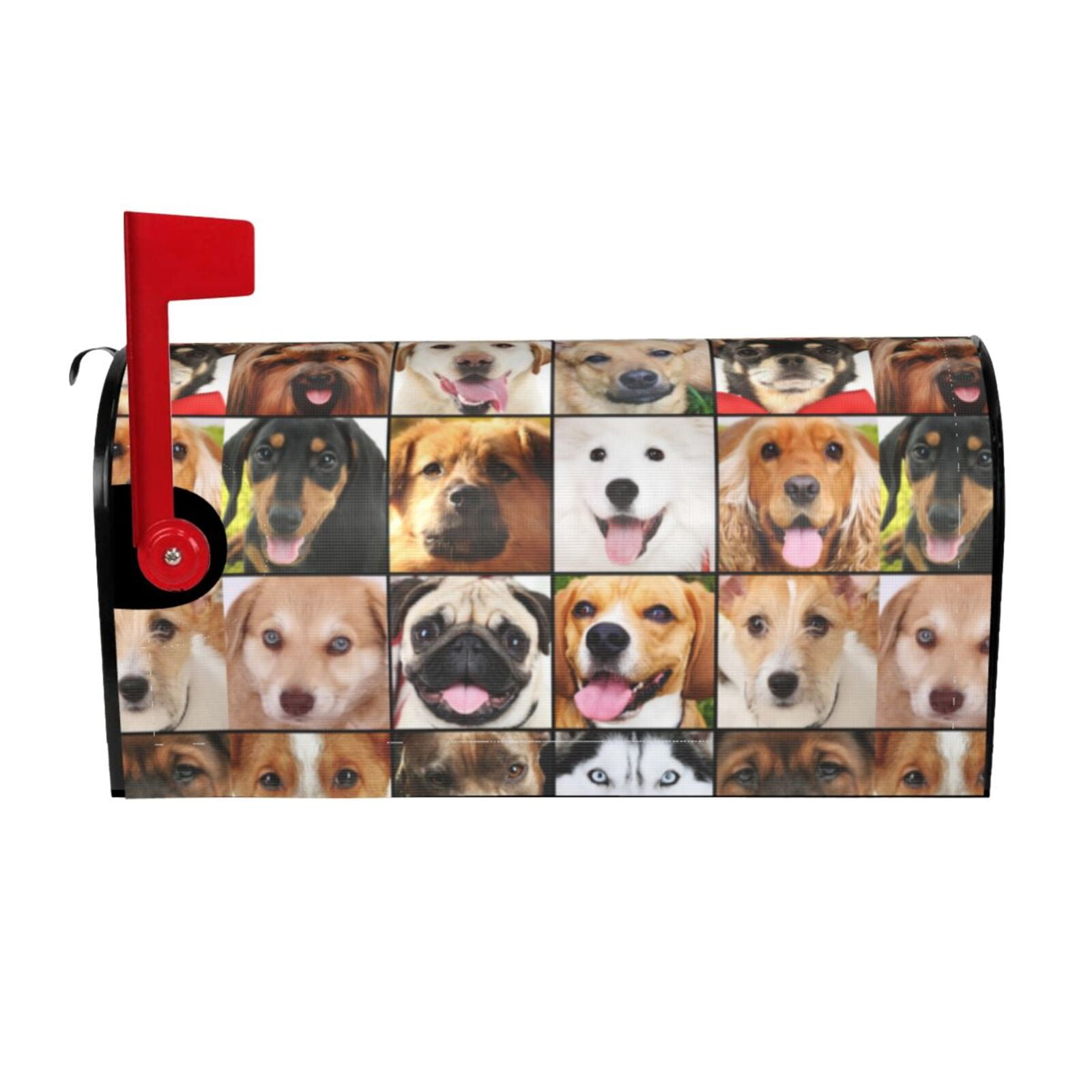 Xecao Collage of different dogs for Mailbox Cover with Magnetic Strips, Waterproof and Sunscreen, Adds a Decorative Touch to Your Garden Yard-21x18 in