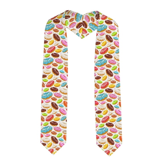 Xecao Color Donut Print Graduation Shawl Stole Honor Stole Adult 72" Academic Commencements