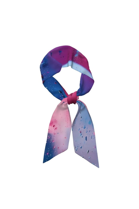 Color Explosion Makeup Brush Pattern Large Satin Head Scarf - Satin Hair Scarves Silk Bandana Scarf Headscarf Silk Feeling Scarf for Women