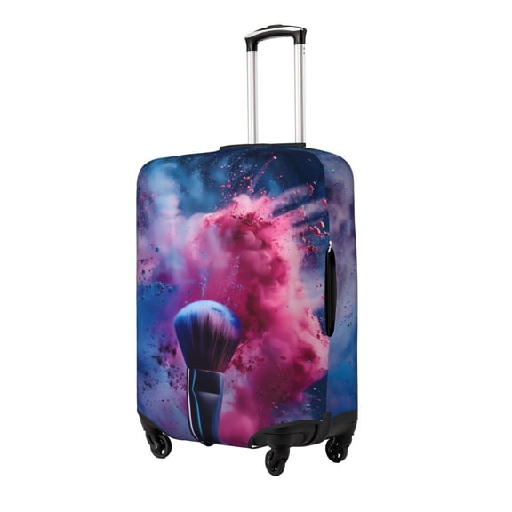Xecao Color Explosion Makeup Brush Print Elastic Luggage Cover, Double-sided Print , Perfect for Travel, Business, and Daily Use (Suitcase Not Included)-Large