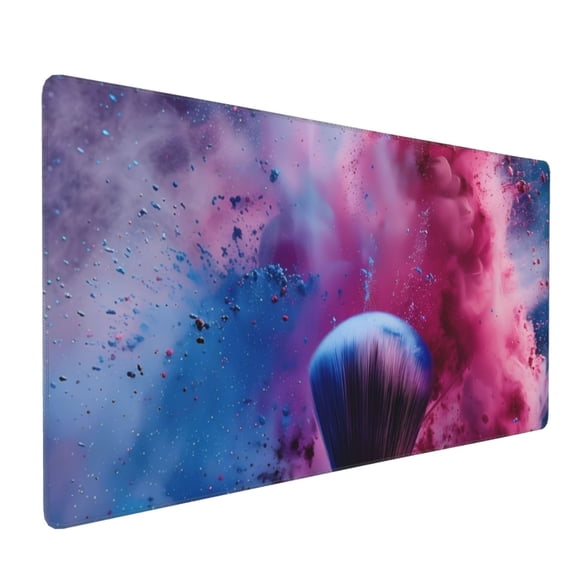 Xecao Color Explosion Makeup Brush Print Large Mouse Pad, 16x35.5in Mousepad, Professional Non-Slip Rubber Base Big Mouse Pad, Mouse Pad for Gaming & Office Full Desk Mouse Pad