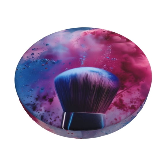 Xecao Color Explosion Makeup Brush Print Stool Covers Offer Stylish, Washable Protection for PU Round Bar Stools, Perfect for Home or Commercial Use.-13 inch