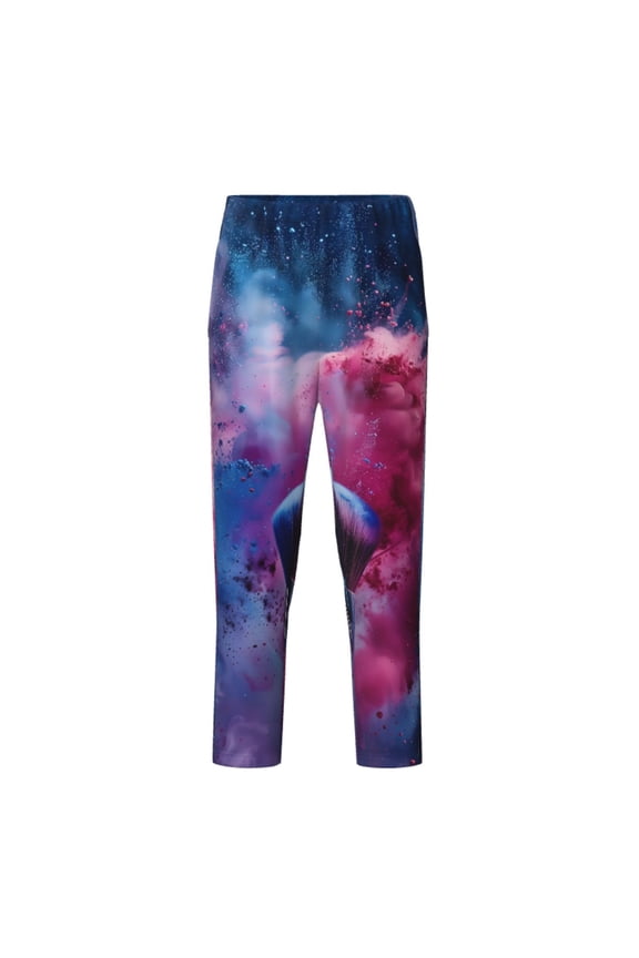 Color Explosion Makeup Brush Print Teenagers' Pajama Pants Long Sleep Pants Soft Elastic Waist Pajama Bottoms Elastic waist with 2 Pockets 5-16 Years-XS(5-6)