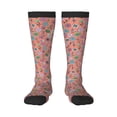 thumbnail image 1 of Xecao Color Flowers print thigh-high socks, crafted for both men and women with a stretchy, high-opaque design perfect for daily wear, 1 of 6