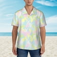 thumbnail image 1 of Xecao Color Rabbit print Hawaiian shirt - a stylish short-sleeve button-down for men, perfect for casual beach and tropical outings., 1 of 9