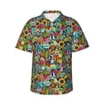 thumbnail image 1 of Xecao Color Summer print Hawaiian shirt - a stylish short-sleeve button-down for men, perfect for casual beach and tropical outings., 1 of 9