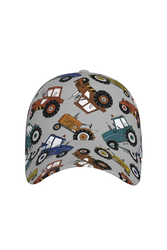 Color Tractor for Baseball Cap: Unisex, crafted from classic polyester twill fabric, featuring a soft unconstructed design