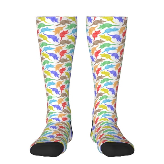 Xecao Colored Armadillos Print Compression Socks for Both Men And Women for Running, Travel, Flight, Nurse