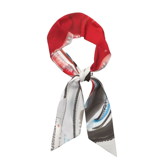 Xecao Colorful Abstract Bumper Cars Pattern Large Satin Head Scarf - Satin Hair Scarves Silk Bandana Scarf Headscarf Silk Feeling Scarf for Women