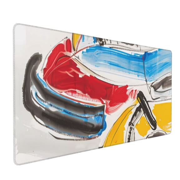 Xecao Colorful Abstract Bumper Cars Print Large Mouse Pad, 16x35.5in Mousepad, Professional Non-Slip Rubber Base Big Mouse Pad, Mouse Pad for Gaming & Office Full Desk Mouse Pad