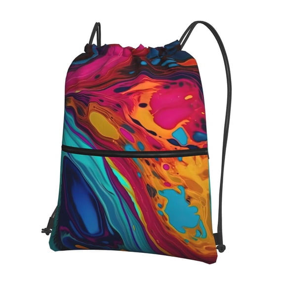 Xecao Colorful Abstract Swirls for Drawstring Bags,Pull String Backpack Bags,String Bag Sackpack