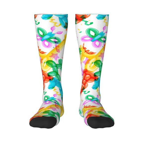 Xecao Colorful Air Balloons print thigh-high socks, crafted for both men and women with a stretchy, high-opaque design perfect for daily wear