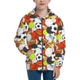 thumbnail image 1 of Xecao Colorful Balls Pattern Zip Up Hoodies for Boys Girls, Sweatshirt with Pockets-Medium, 1 of 6