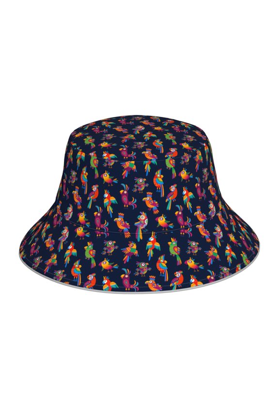 Colorful Birds Print Men and Women Night Reflective Hat Runner Cap Visor Bucket Hat Boonie Cap