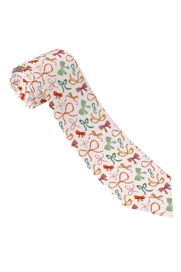 Colorful Bow Knots Print Tie For Men Necktie Woven Jacquard Neck Ties,Classic Men's Tie