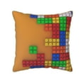 thumbnail image 1 of Xecao Colorful Building Blocks A Print Soft Velvet Decorative Throw Pillow Covers, Square Cushion Cases for Bed, Sofa, Living Room, Car, and Indoor Outdoor Use-20"x20", 1 of 8