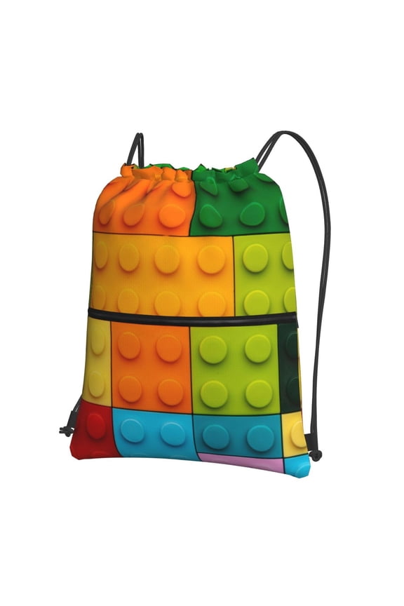 Colorful Building Blocks for Drawstring Bags,Pull String Backpack Bags,String Bag Sackpack