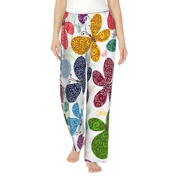 Xecao Colorful Butterflies Women's Straight Lounge Pajama Pants: The Epitome of Relaxed Sleepwear
