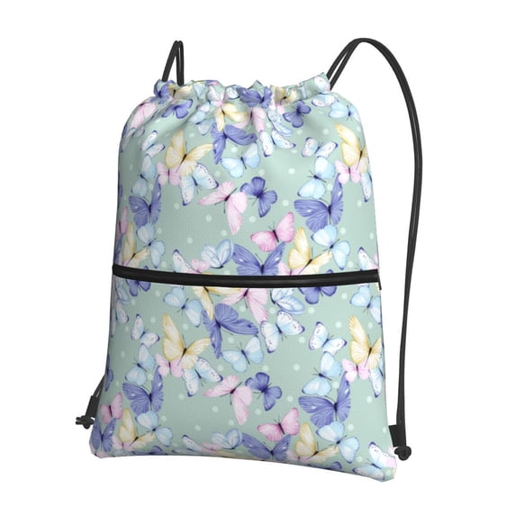 Xecao Colorful Butterfly for Drawstring Bags,Pull String Backpack Bags,String Bag Sackpack
