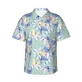 thumbnail image 1 of Xecao Colorful Butterfly print Hawaiian shirt - a stylish short-sleeve button-down for men, perfect for casual beach and tropical outings., 1 of 9