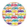 thumbnail image 1 of Xecao Colorful Car Pattern Christmas Tree Skirt Round Xmas Tree Mat Base Cover for Holiday Home Decorations-36", 1 of 6
