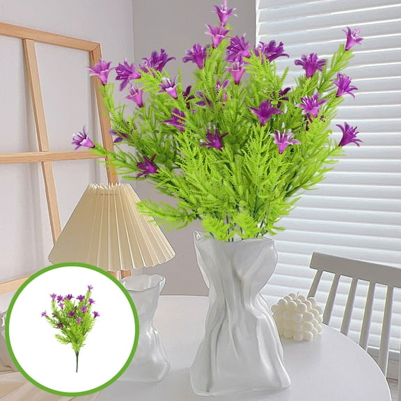 YOHAVEN Artificial Lily Bouquet 14" Faux Flower Bouquet Decorative Simulation Lily Arrangement for Home Wedding Garden Patio Office Holiday Tabletop Party Decor