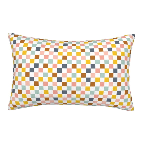 Xecao Colorful Checkered 1 for Decorative Throw Pillow Case for Couch,Sofa or Bed Set,Pillow Cover for Sofa Home Decor Ideal Gift-16"x24"