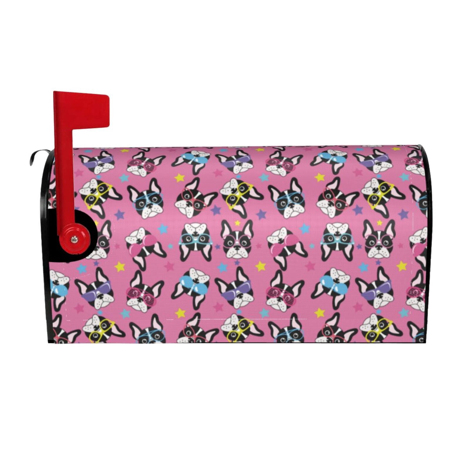 Xecao Colorful Cute French Bulldog for Mailbox Cover with Magnetic Strips, Waterproof and Sunscreen, Adds a Decorative Touch to Your Garden Yard.