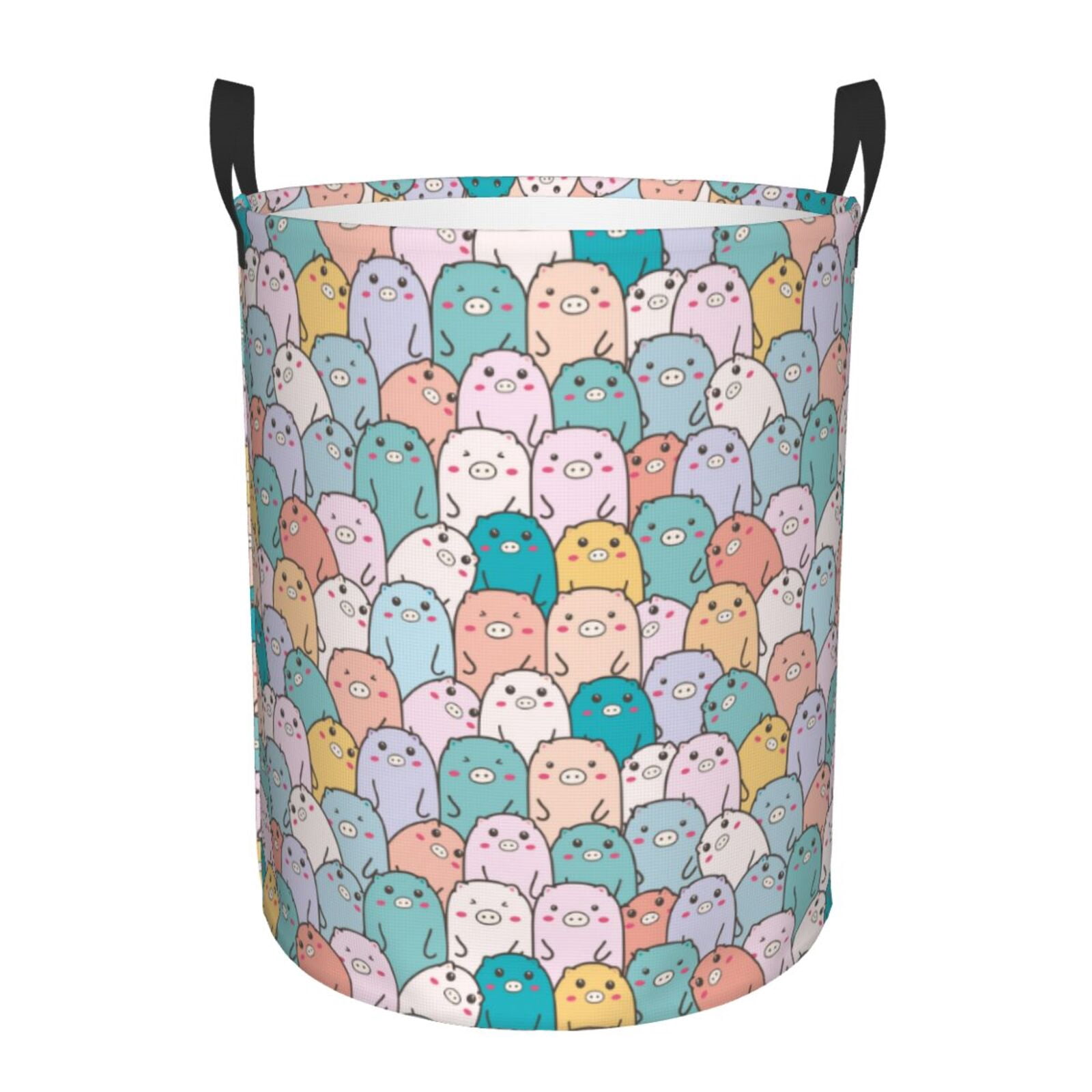 Xecao Colorful Cute Pig Print Laundry Hamper Basket,designed for ...