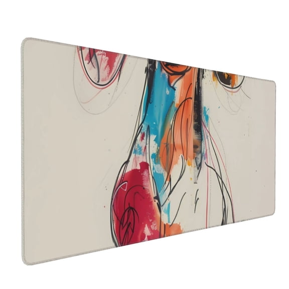 Xecao Colorful Dachshund Art Print Large Mouse Pad, 16x35.5in Mousepad, Professional Non-Slip Rubber Base Big Mouse Pad, Mouse Pad for Gaming & Office Full Desk Mouse Pad