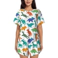 thumbnail image 1 of Xecao Colorful Dinosaur print Swimsuit for women, Summer-ready, sporty style.Quick-dry fabric. Many sizes & colors., 1 of 9