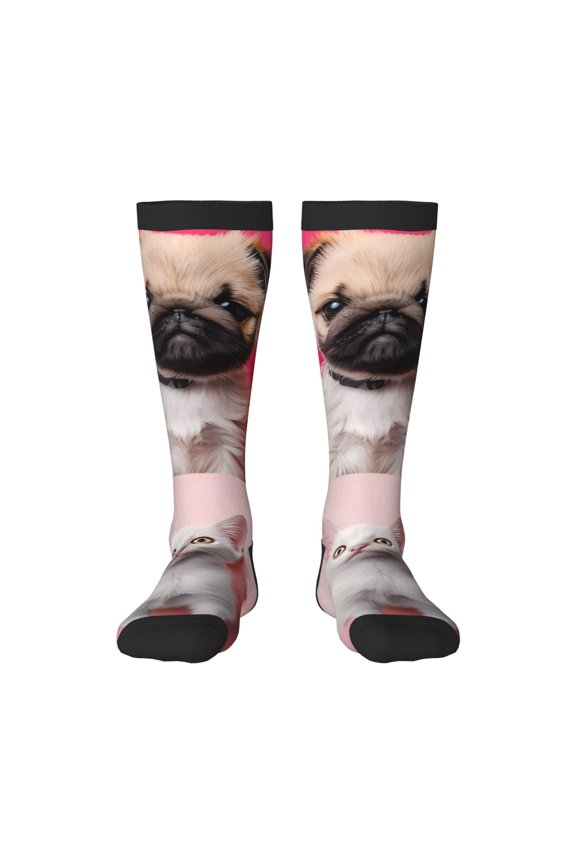 Colorful Dog Cat Collage Print Compression Socks for Both Men And Women for Running, Travel, Flight, Nurse